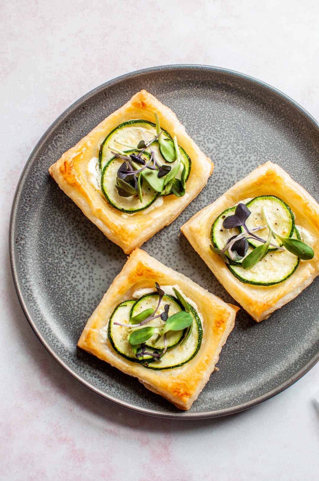 zucchini tartlets on a plate