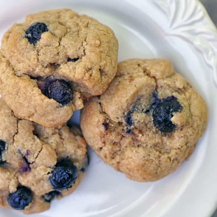 blueberry breakfast cookies on a plate