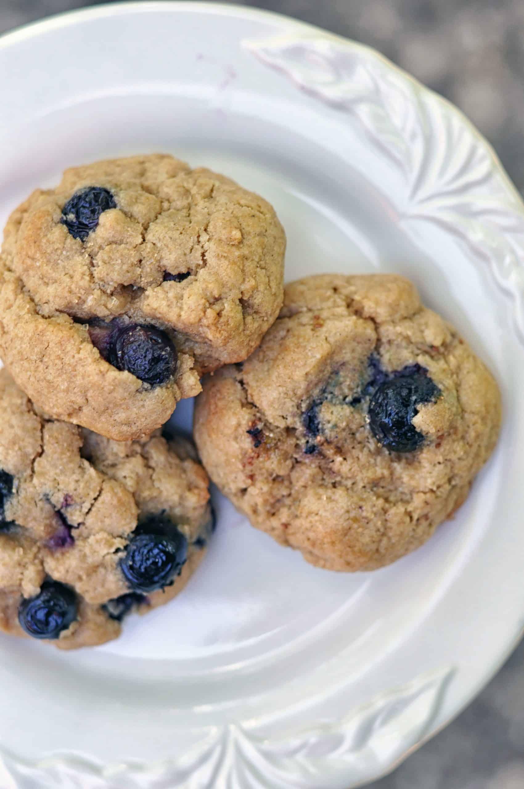 blueberry breakfast cookies on a plate