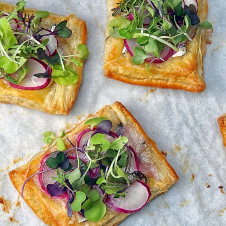 radish puff pastry appetizers