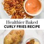 Curly fries pin graphic.