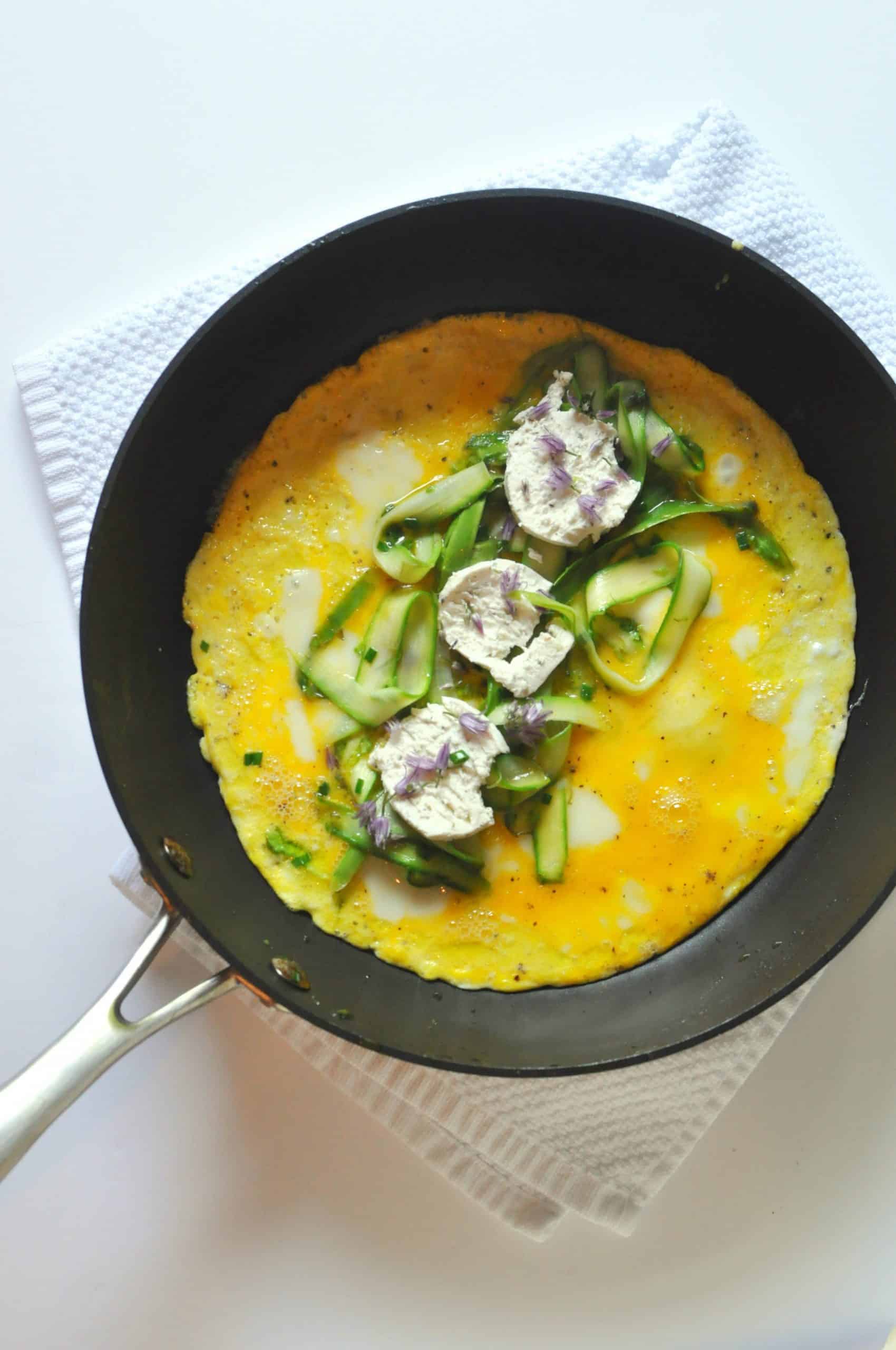 Spring Omelette in a pan