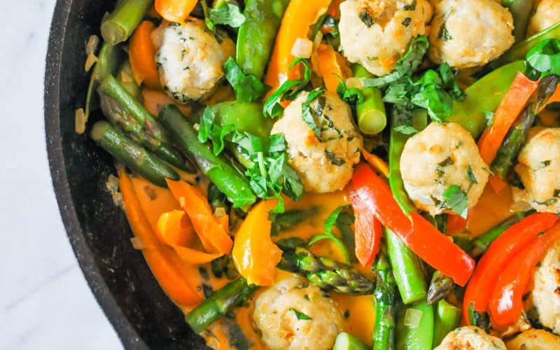 Thai Red Curry Turkey Meatballs this healthy table