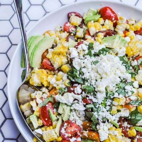 Grilled Corn Salad with Avocado - This Healthy Table