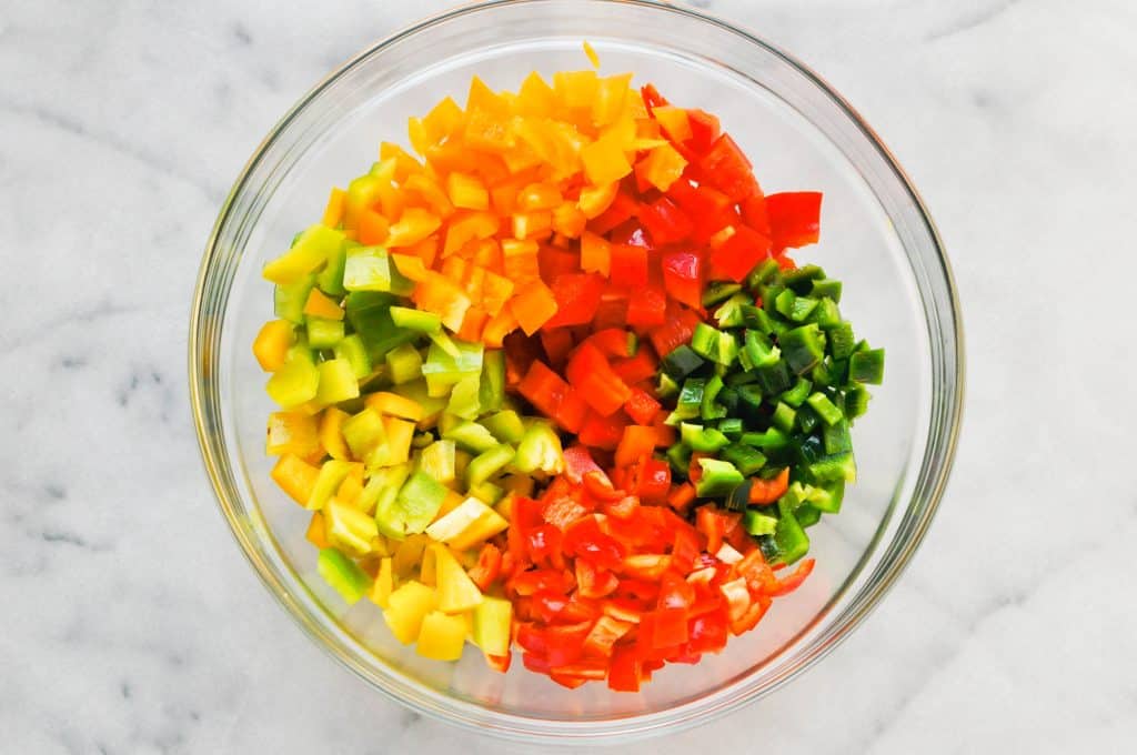 cut up bell peppers