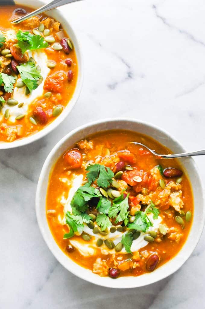 Slow Cooker Turkey Pumpkin Chili This Healthy Table