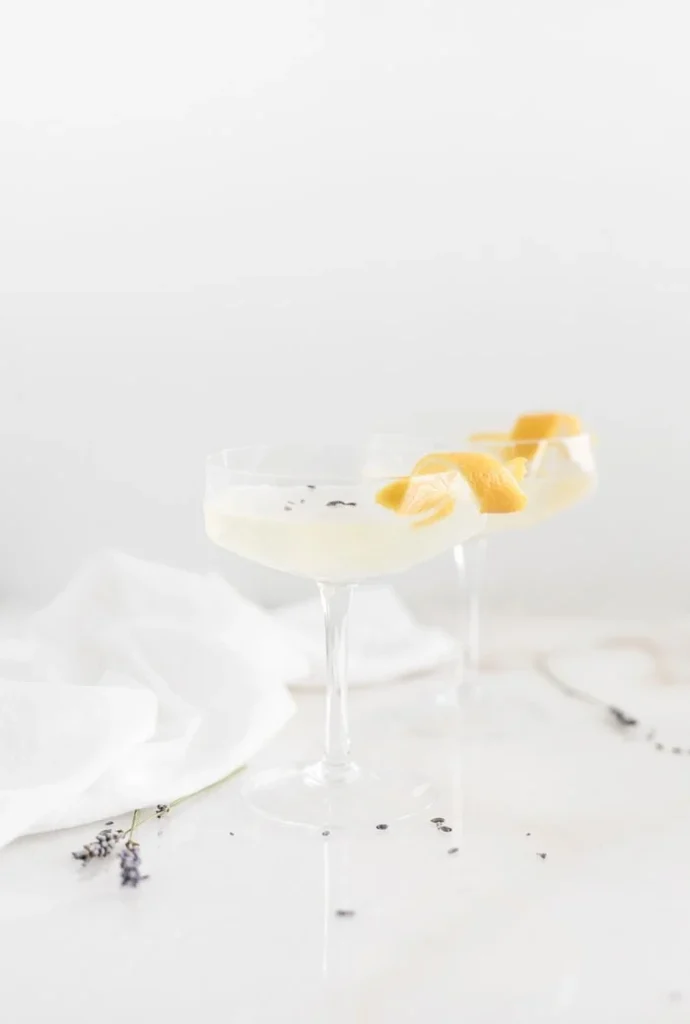 Lavender French 75 cocktail.