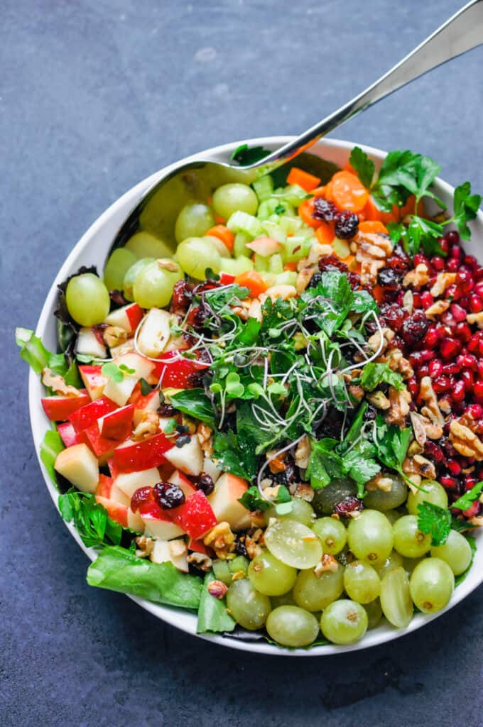 detox crunch salad in a large serving bowl