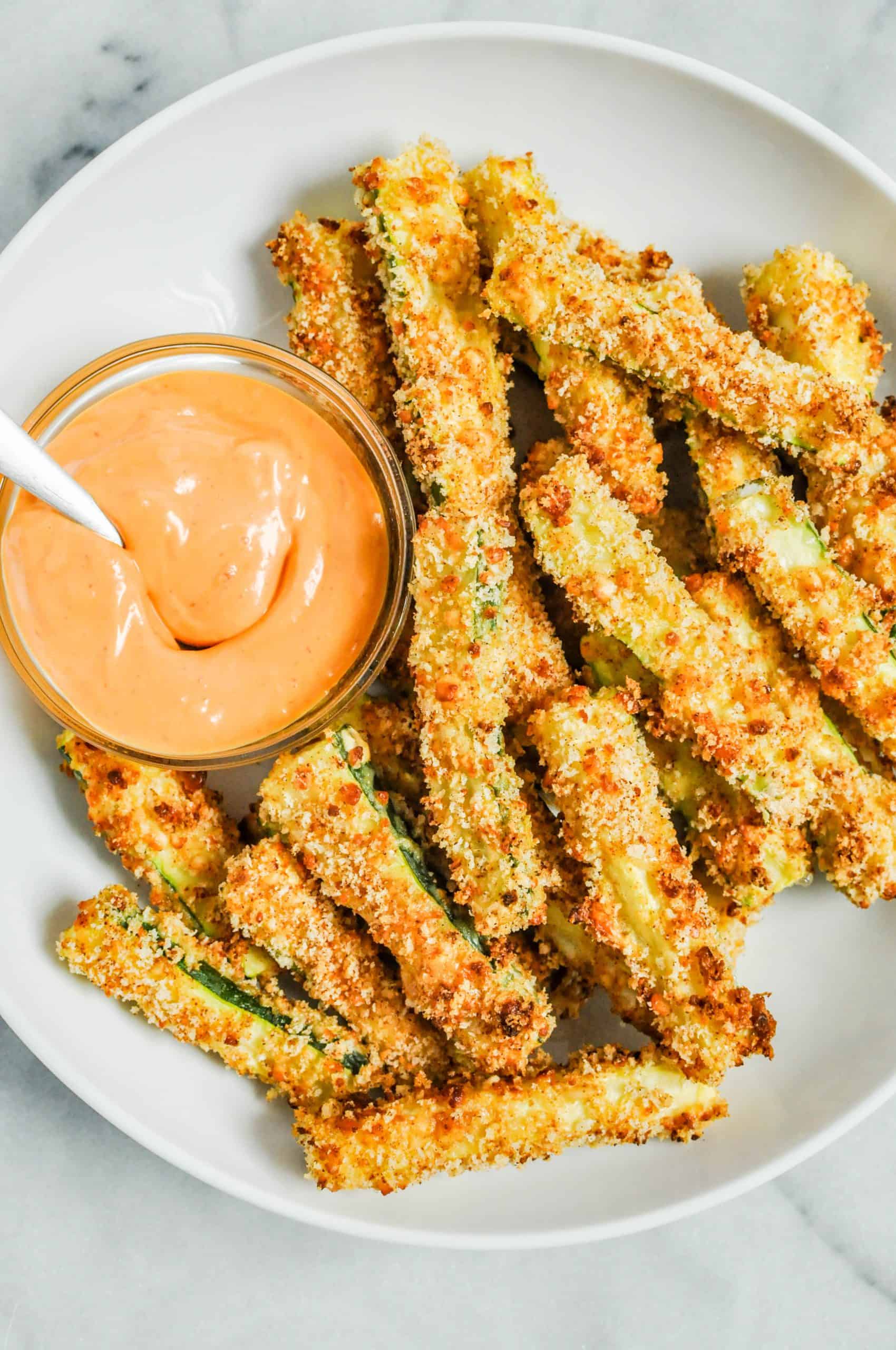 Baked Cotija Zucchini Fries - This Healthy Table