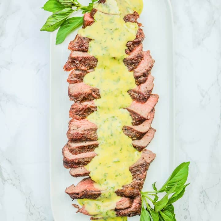 flat iron steak with aioli