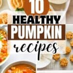 Healthy pumpkin recipes pin graphic.