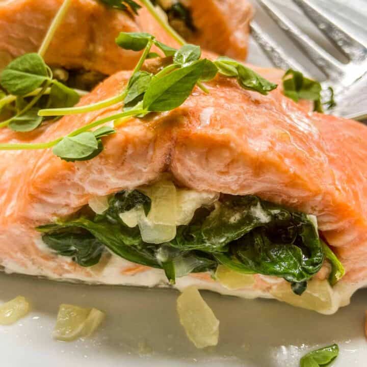 Spinach and Feta Stuffed Salmon