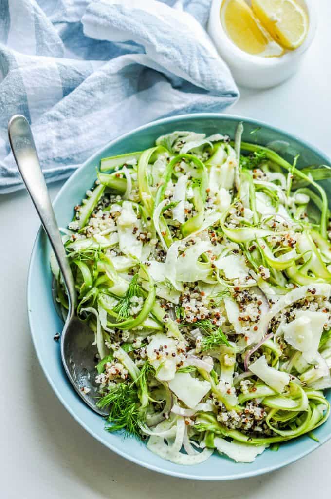 shaved asparagus fennel salad