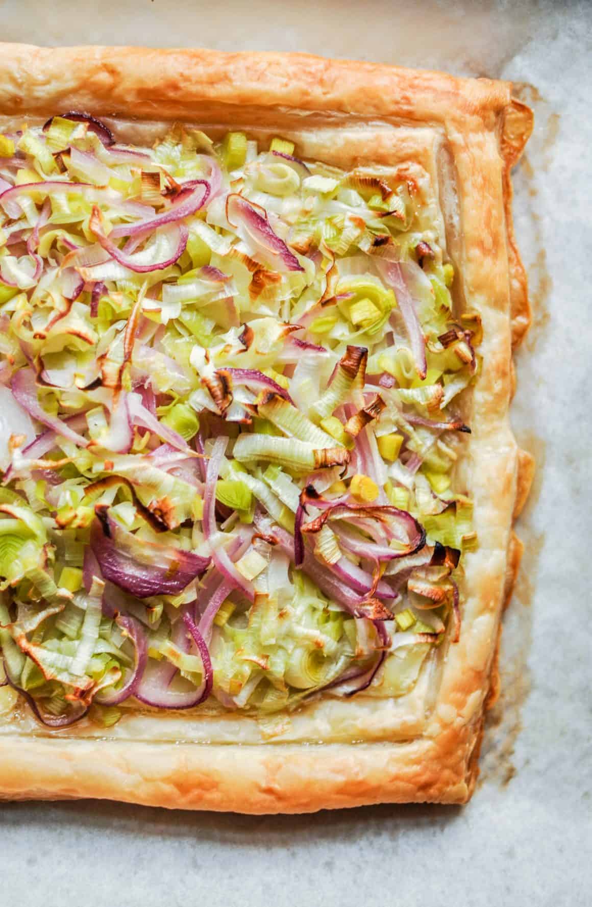 Leek & Onion Puff Pastry Tart This Healthy Table
