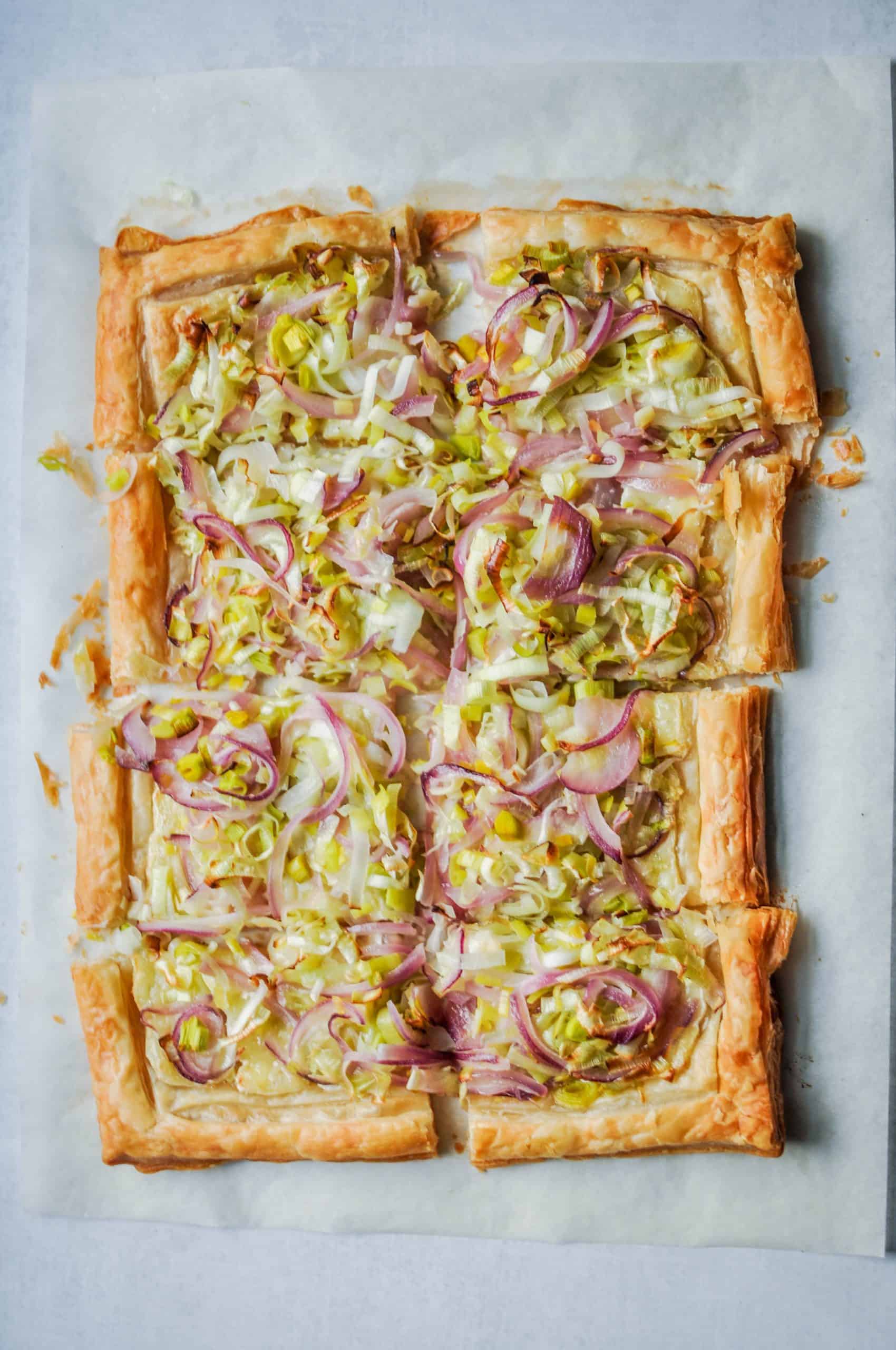 Leek & Onion Puff Pastry Tart - this healthy table