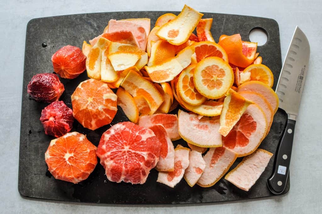 grapefruit, cara cara oranges, blood orange