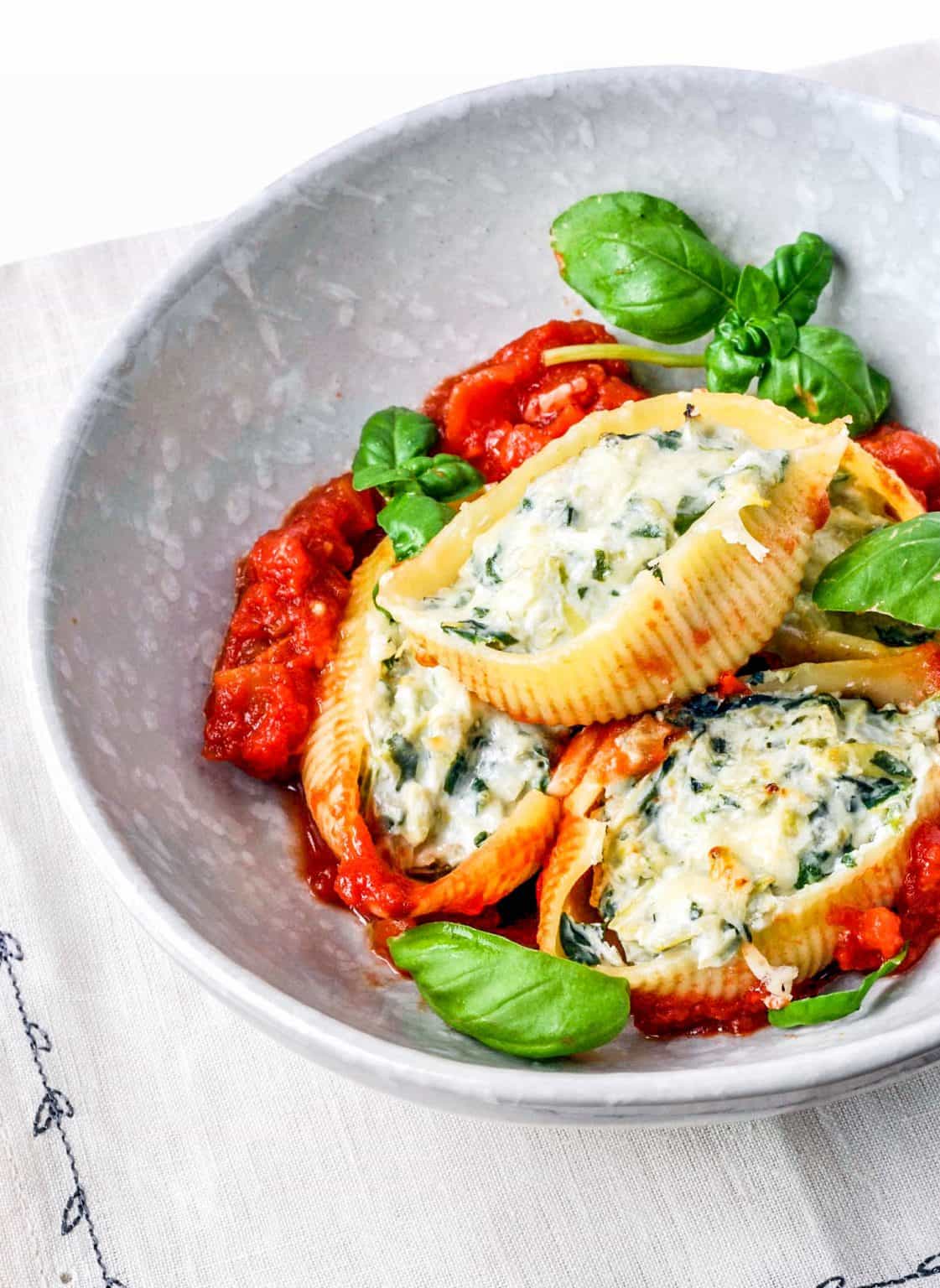 Spinach Artichoke Stuffed Pasta Shells - This Healthy Table