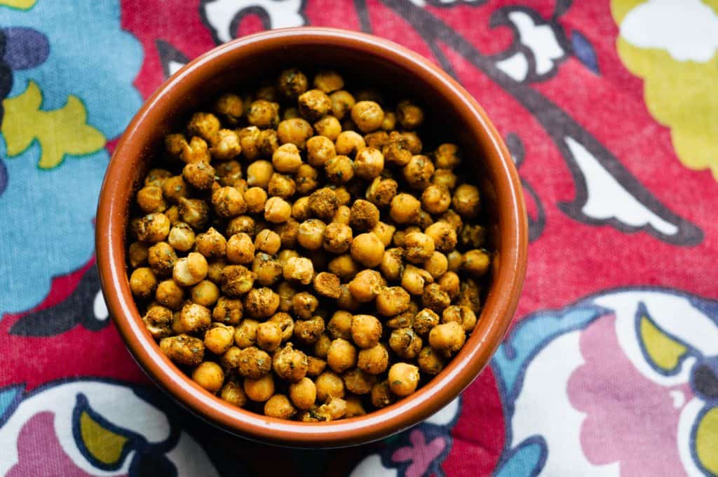 chickpeas with spices in a bowl