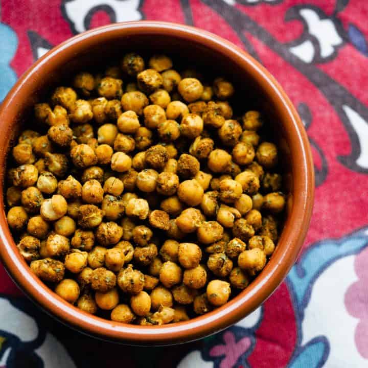 chickpeas with spices in a bowl