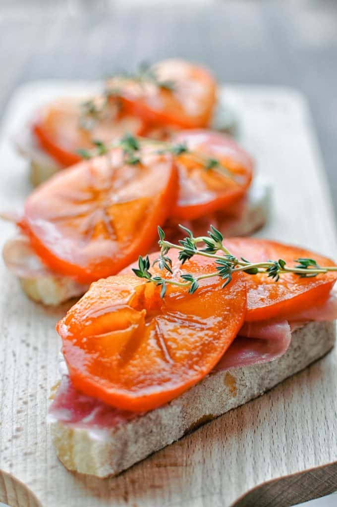 crostinis on a cutting board