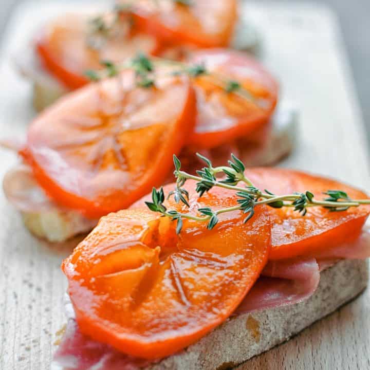 crostinis on a cutting board