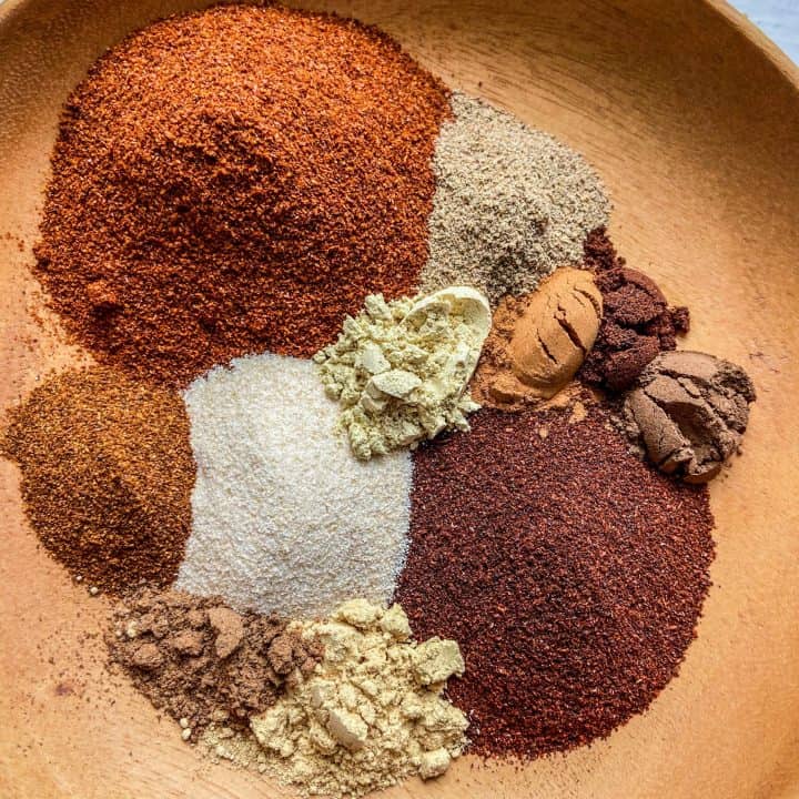 plate with a blend of spices