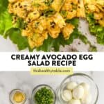 Avocado egg salad recipe pin graphic.