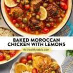 Moroccan chicken pin graphic.