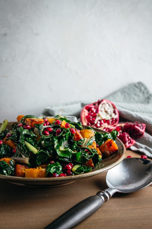 Butternut squash swiss chard salad.