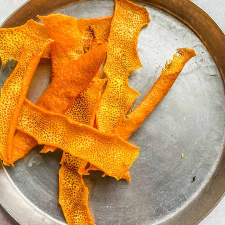 plate of dried orange peels