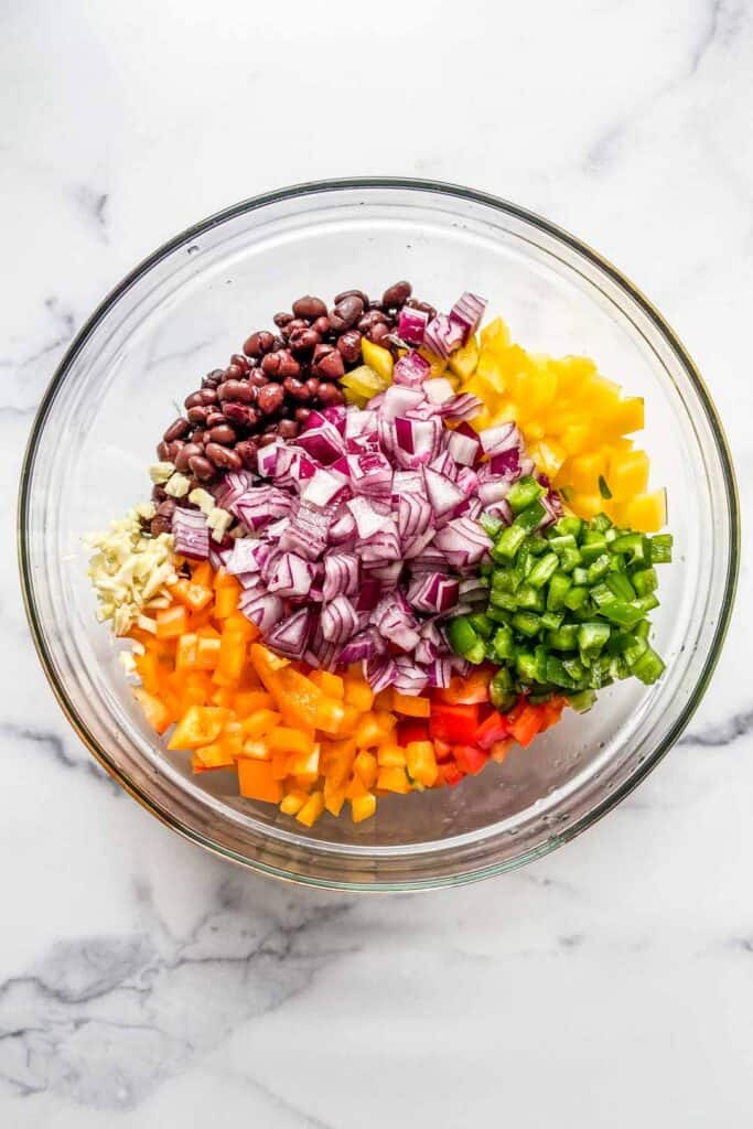 black bean salad in a bowl