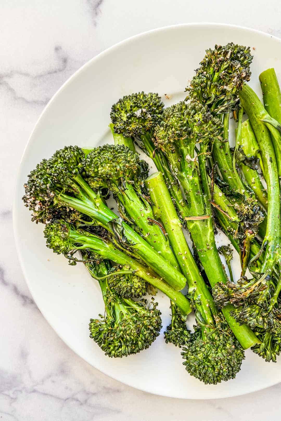 roasted broccolini on a plate