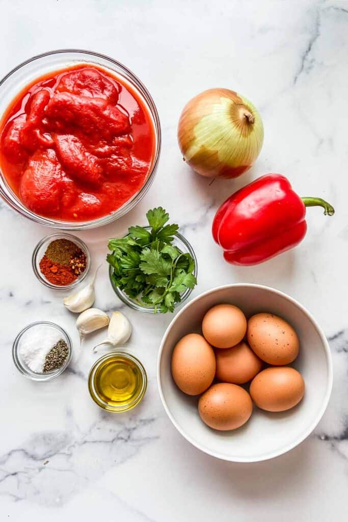 Ingredients for shakshouka.