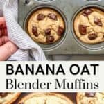 Banana oat muffins pin graphic.