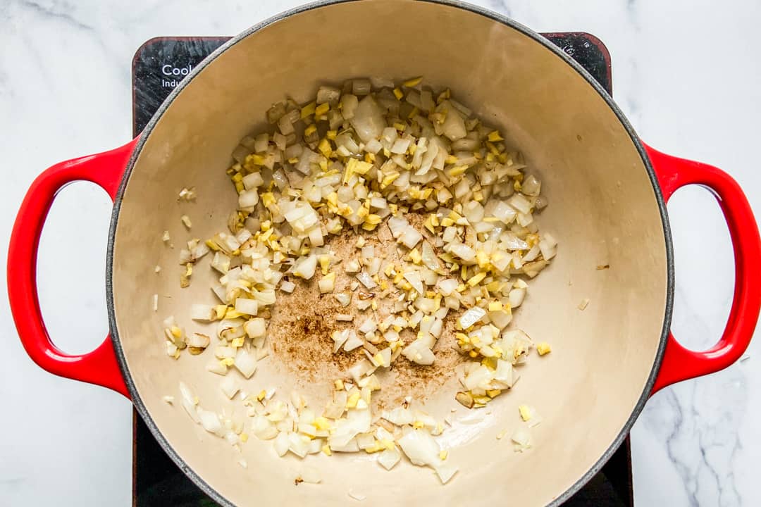 Sauteeing onions for bulgogi bowl.