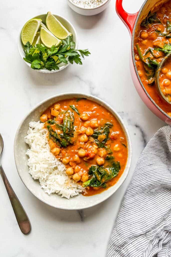Chickpea Spinach Curry Recipe - This Healthy Table