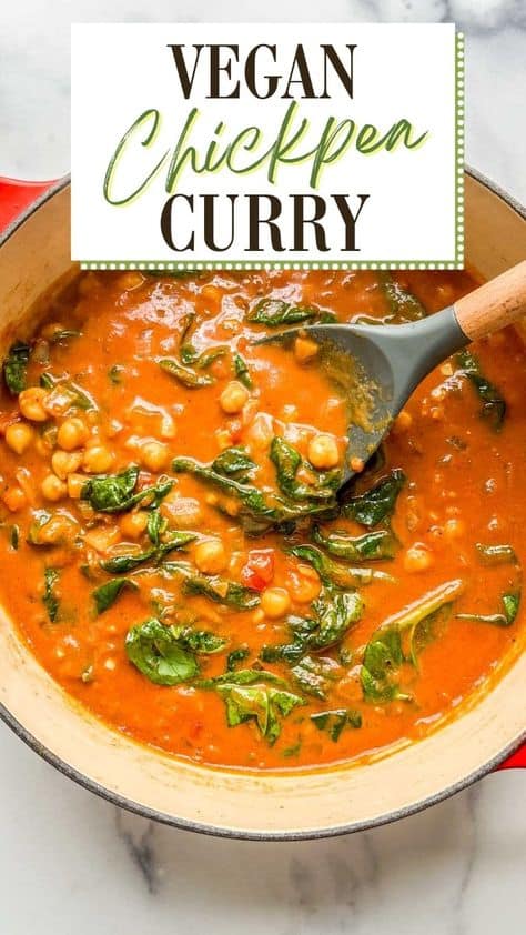 Chickpea Spinach Curry Recipe - This Healthy Table