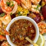 Cajun butter seafood boil sauce pin graphic.