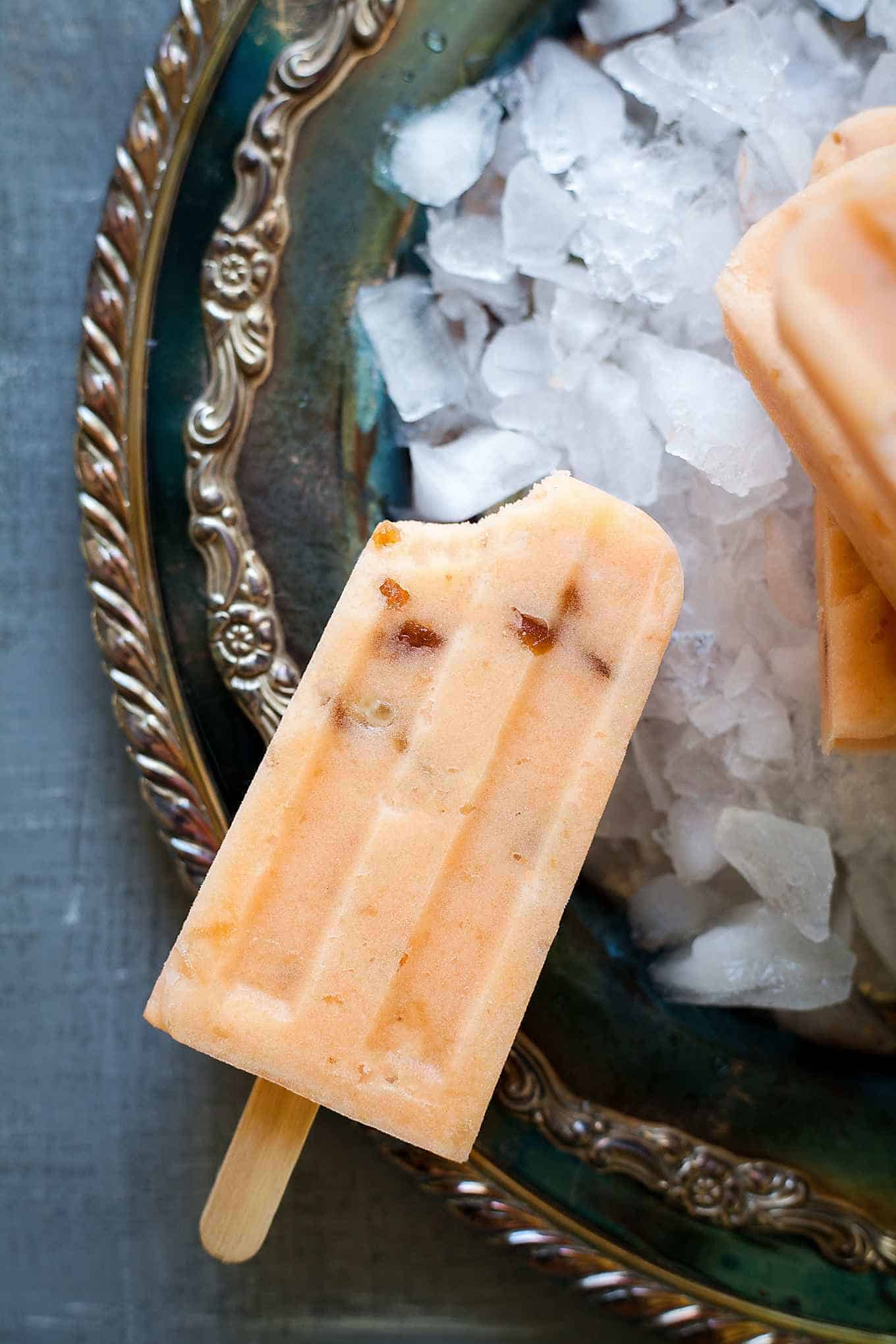 Cantaloupe date popsicles.