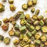 Roasted okra pin graphic.