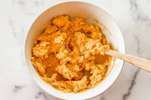 Pumpkin egg filling for deviled eggs.