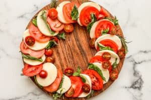 A caprese wreath platter.