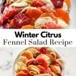 Citrus fennel salad recipe pin graphic.