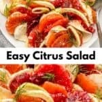 Citrus fennel salad recipe pin graphic.