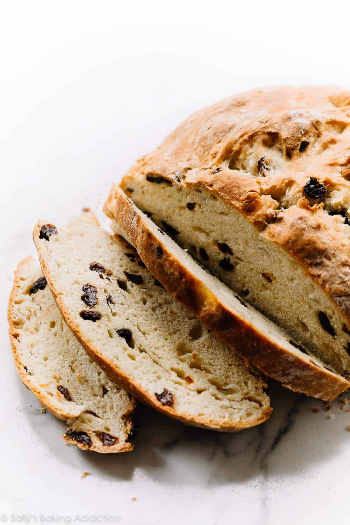 Sliced Irish soda bread.