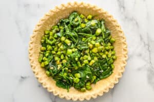 Asparagus and spinach in a pie crust.