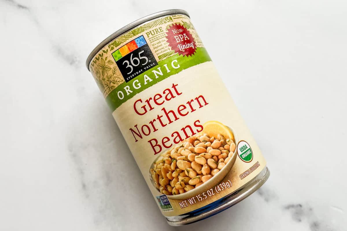 A can of white beans.