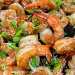 Honey garlic soy shrimp pin graphic.