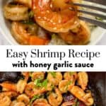 Honey garlic soy shrimp pin graphic.