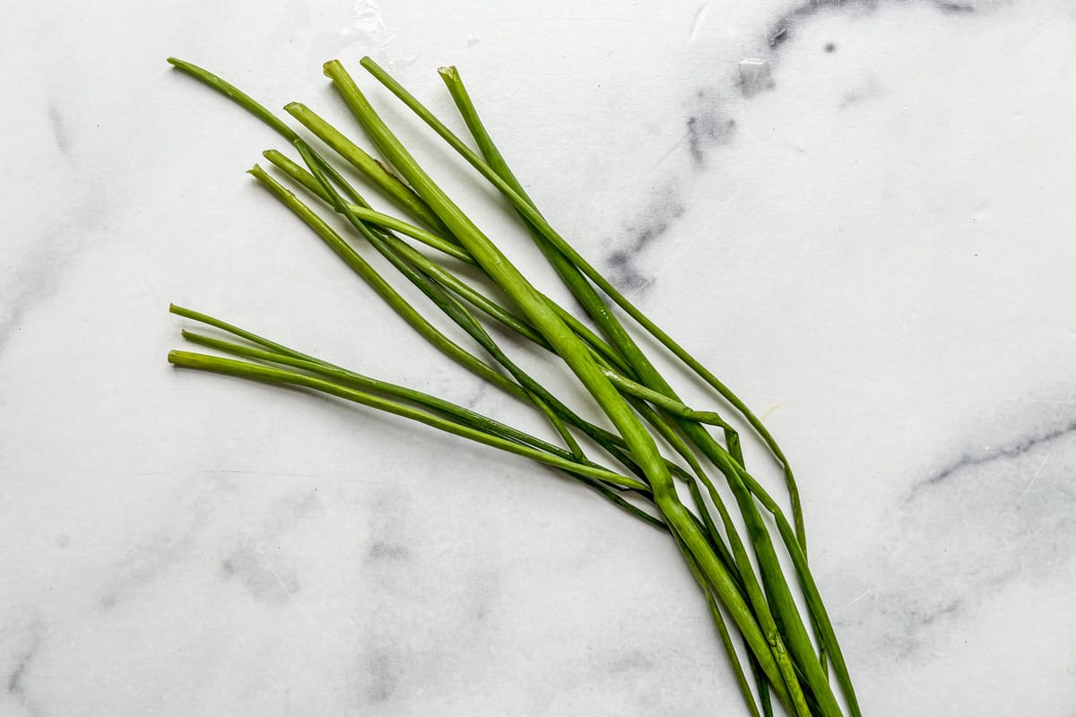 Several sprigs of chives.